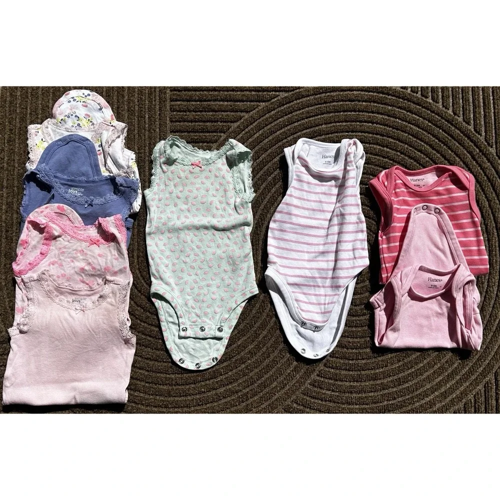 LOT Bundle (21 pieces) Baby girl clothes one piece sets NB 0-3 3-6 6-9 m Paisley